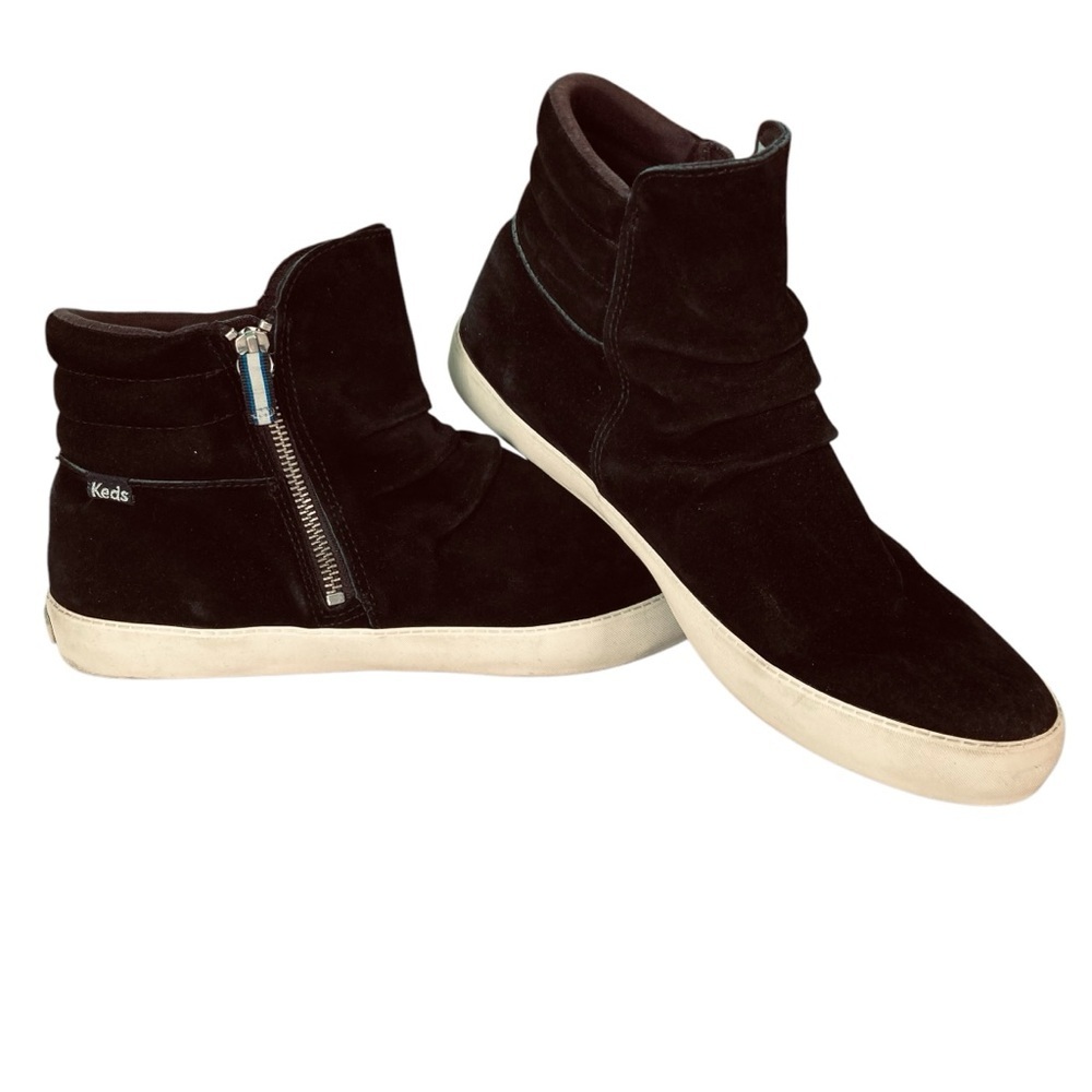 Keds Midtown Zip Suede Black Sneakers Booties (Size 10) - Picture 7 of 16